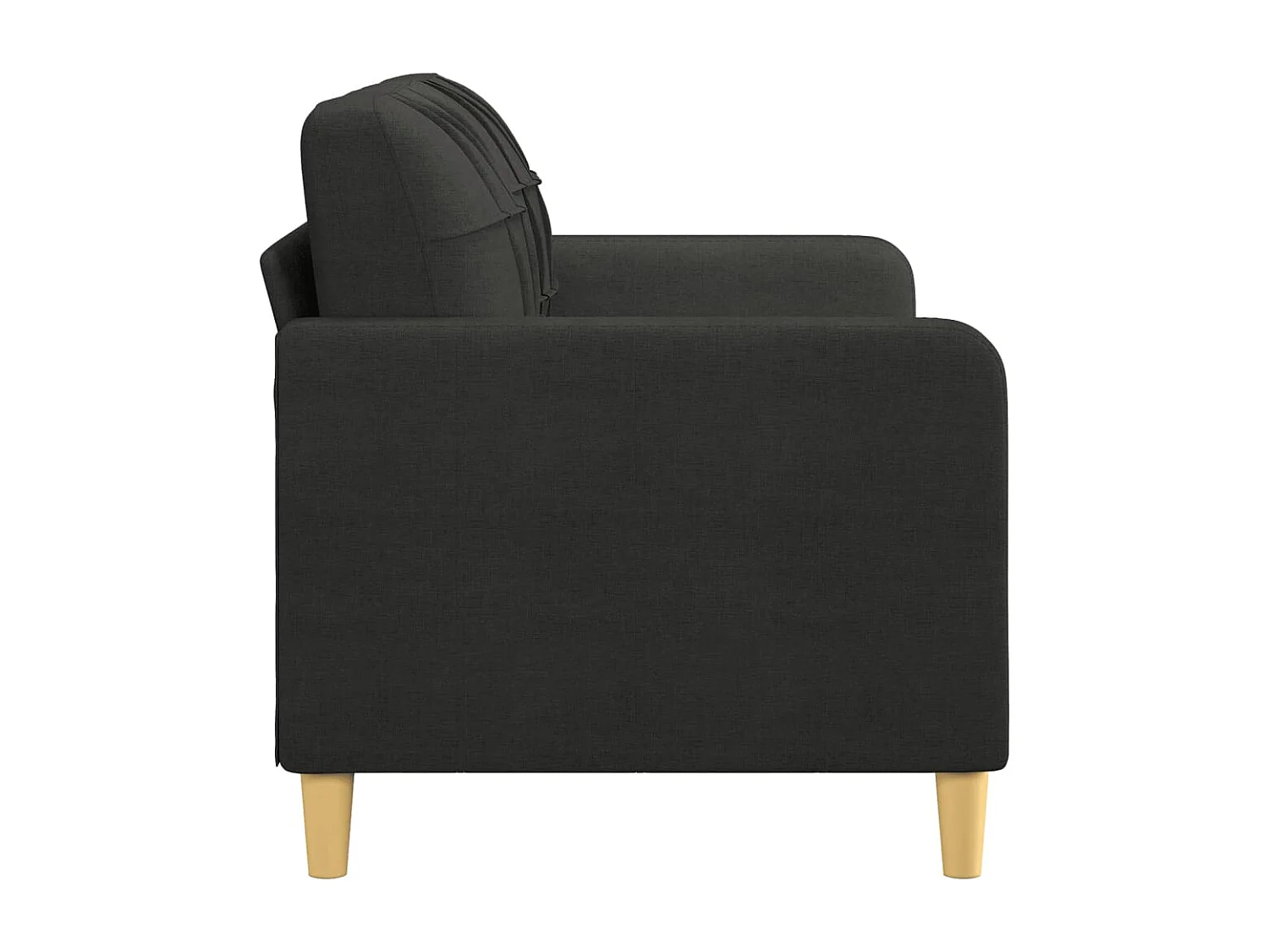 Canapé à 2 places Noir 140 cm Tissu