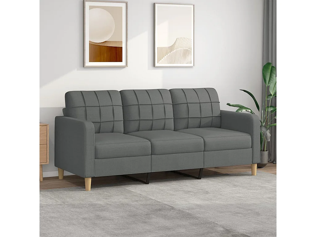 3-Sitzer-Sofa Dunkelgrau 180 cm Stoff