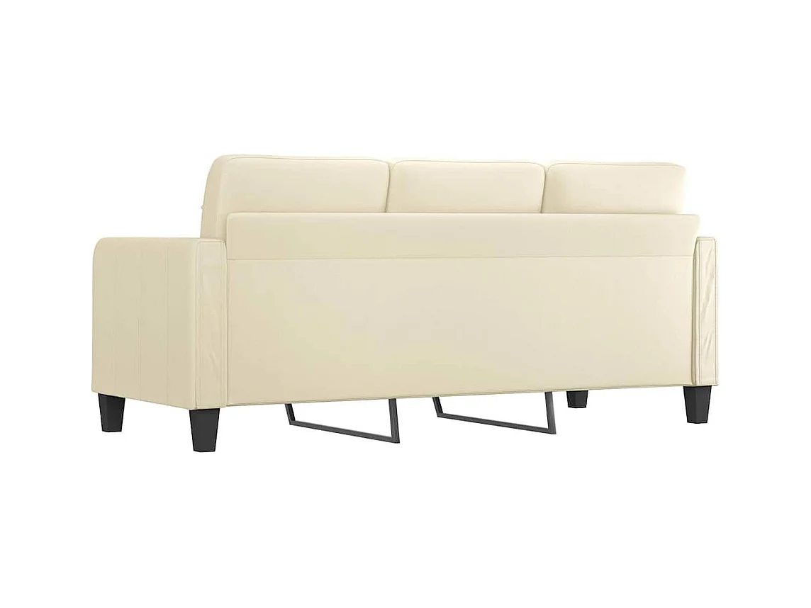 3-Sitzer-Sofa Creme 180 cm Kunstleder
