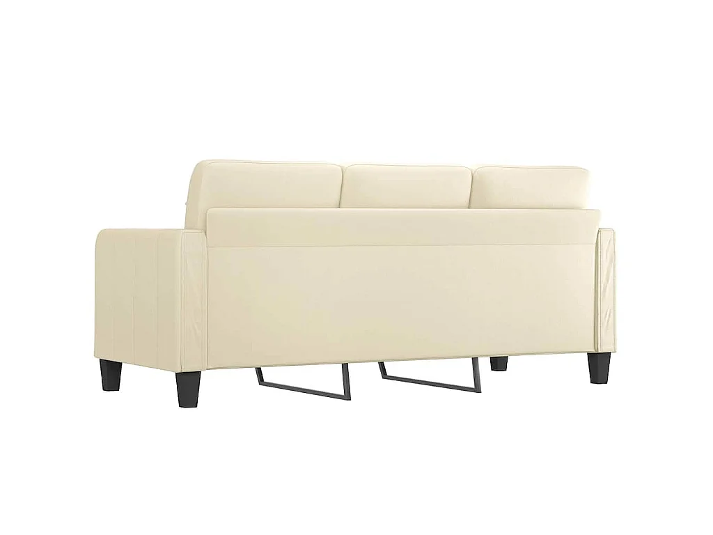 Sofá de 3 plazas de cuero sintético color crema 180 cm