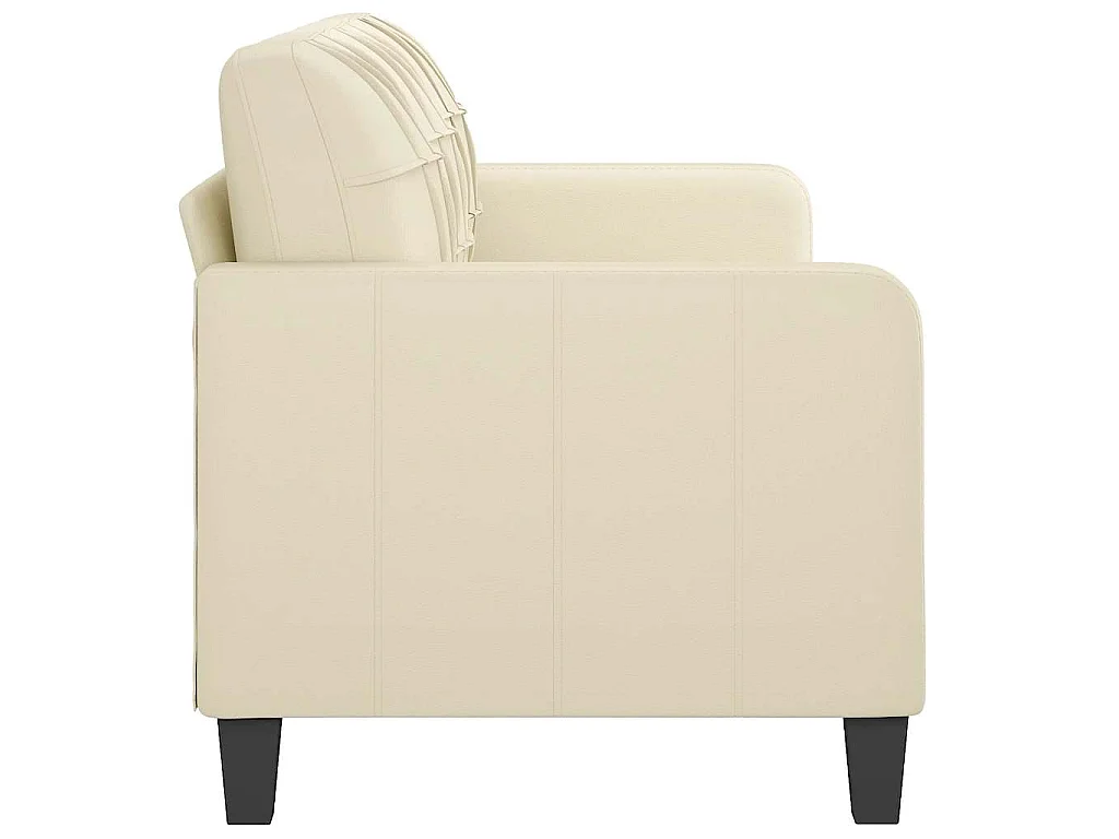 Sofá de 3 plazas de cuero sintético color crema 180 cm