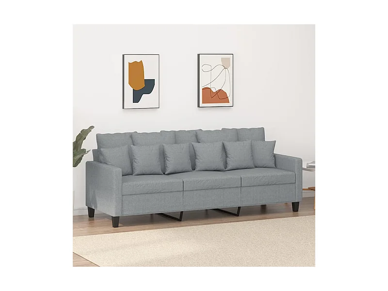 3-Sitzer-Sofa Hellgrau 180 cm Stoff