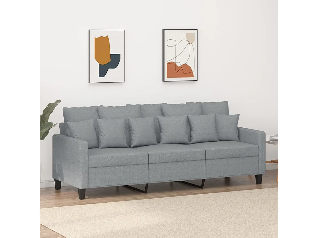 3-Sitzer-Sofa Hellgrau 180 cm Stoff
