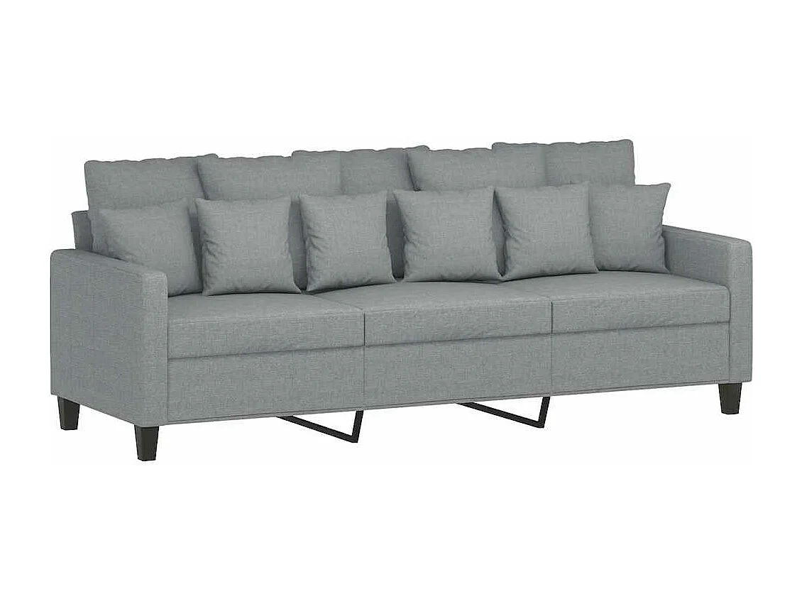 3-Sitzer-Sofa Hellgrau 180 cm Stoff