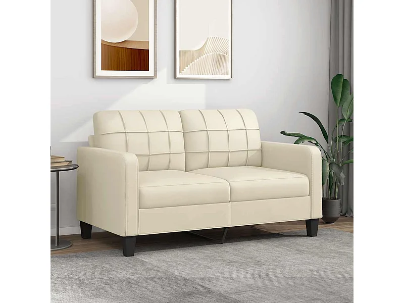 2-Sitzer-Sofa Creme 140 cm Kunstleder