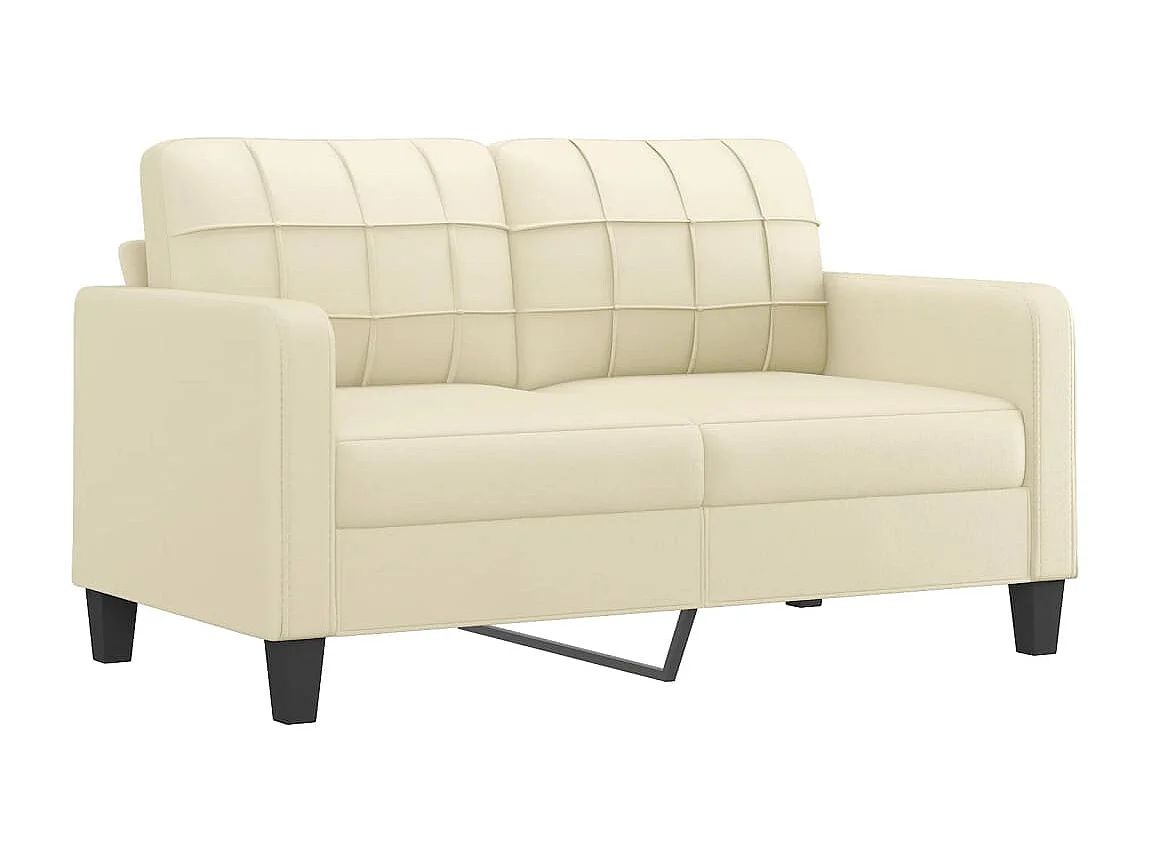 2-Sitzer-Sofa Creme 140 cm Kunstleder