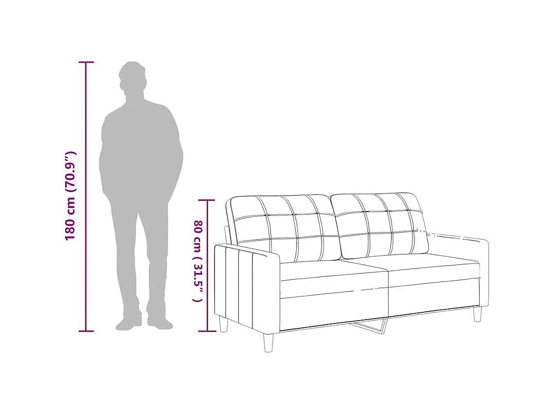 Kanapa 2-osobowa Kremowa 140 cm Ze Skóry Ekologicznej Nowoczesna i Wygodna
