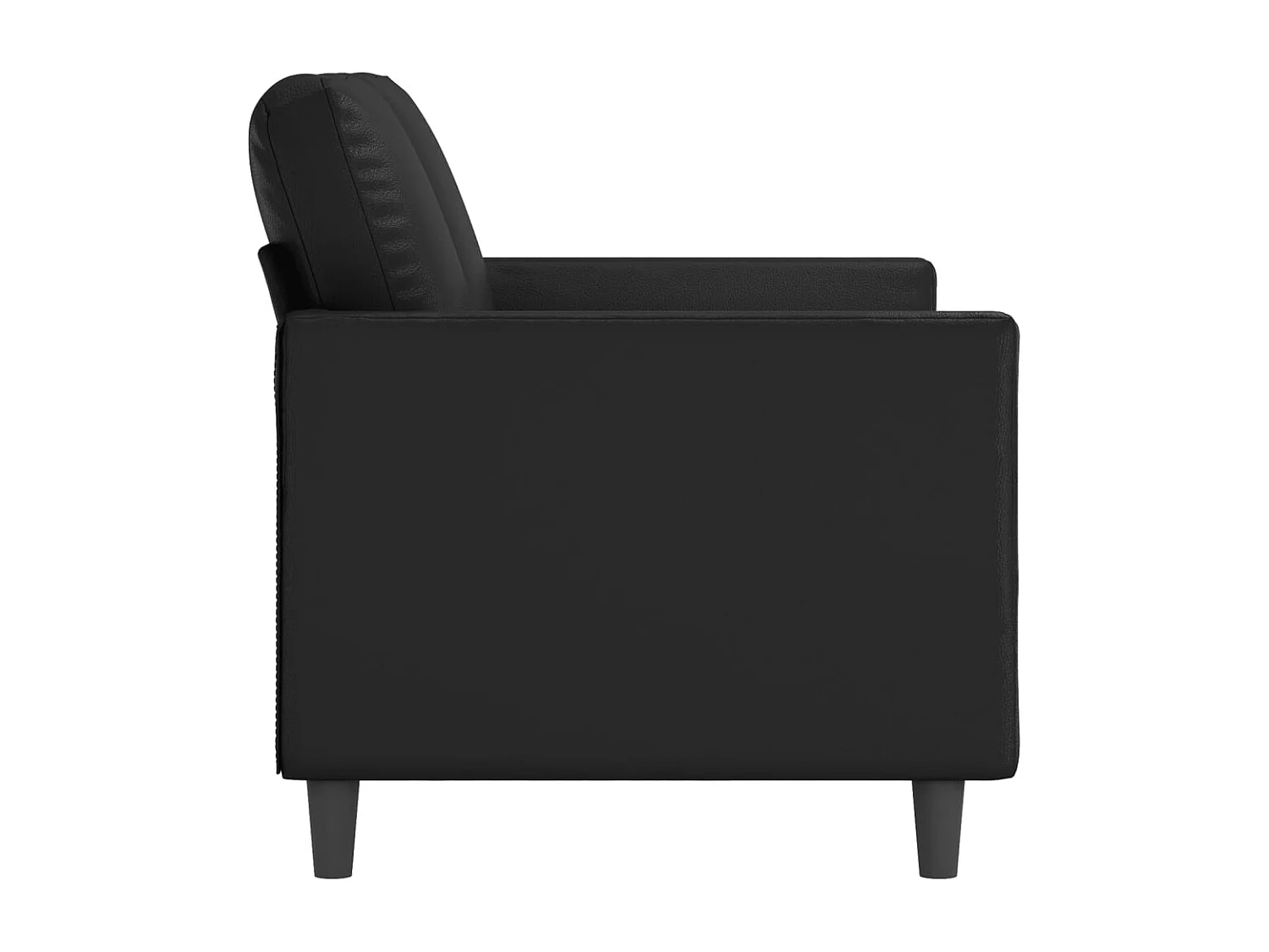 2-Sitzer-Sofa Schwarz 120 cm Kunstleder