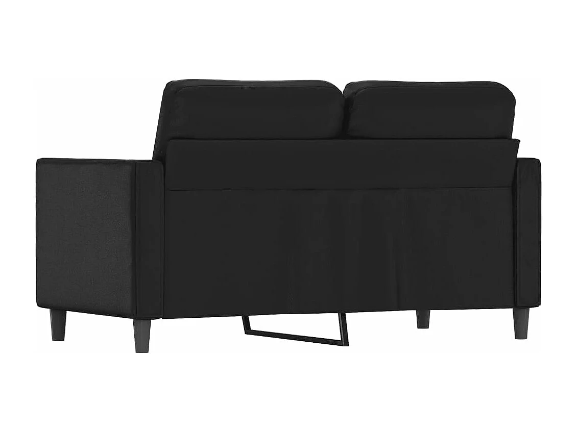 Sofá de 2 plazas de cuero sintético negro 120 cm