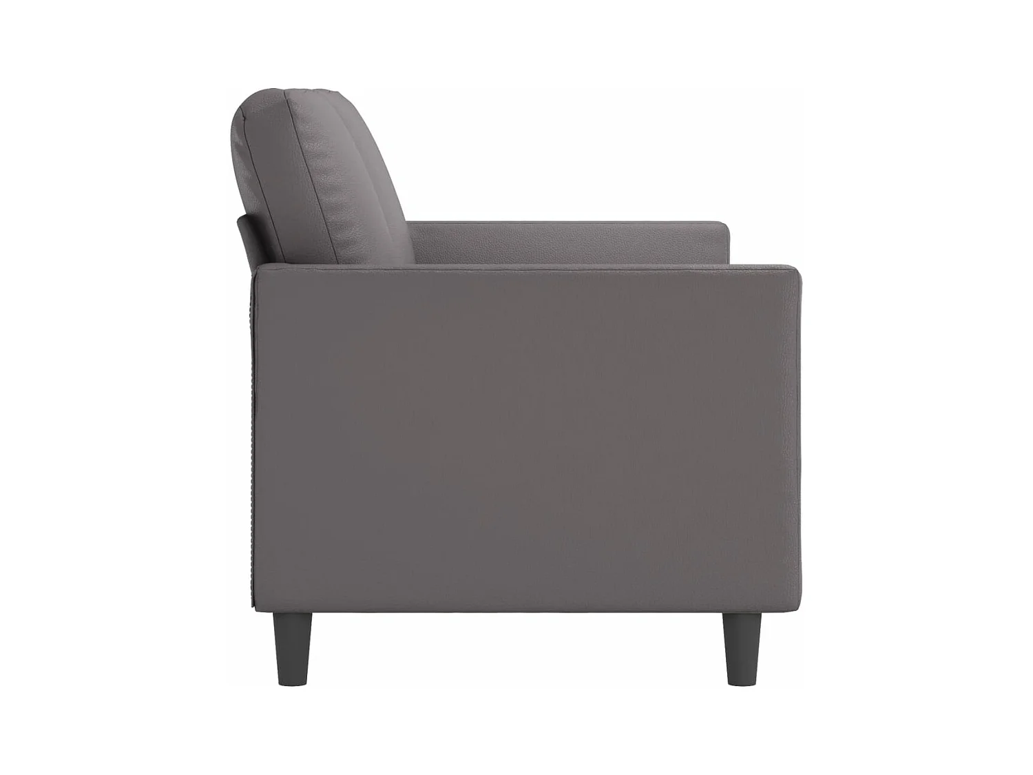 3-Sitzer-Sofa Grau 180 cm Kunstleder