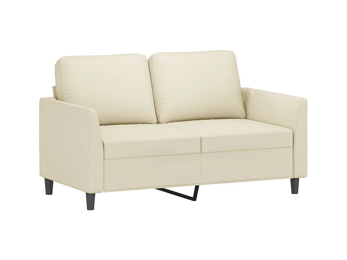 2-Sitzer-Sofa Creme 120 cm Kunstleder