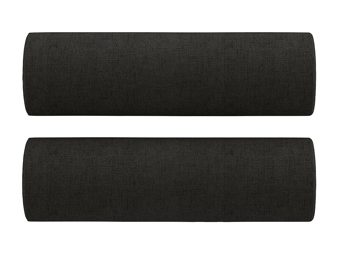 Canapé 2 places avec oreillers décoratifs noir 140 cm tissu