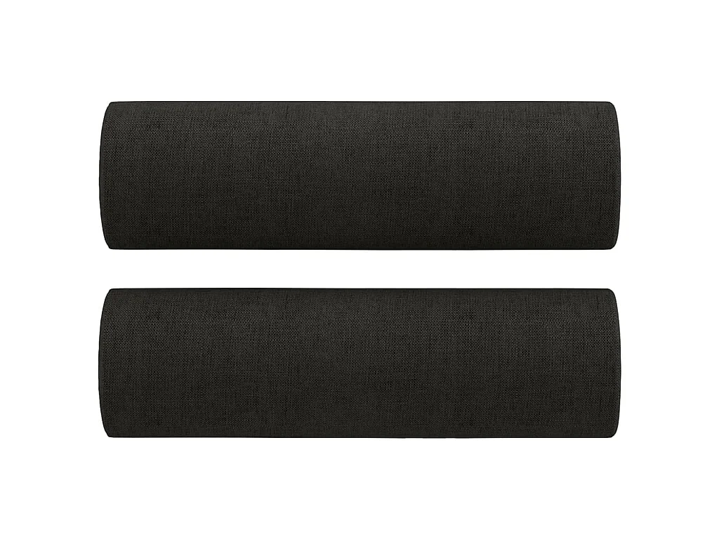Canapé 2 places avec oreillers décoratifs noir 140 cm tissu