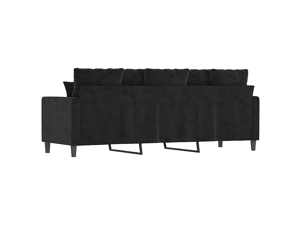 Canapé 3 places en velours noir