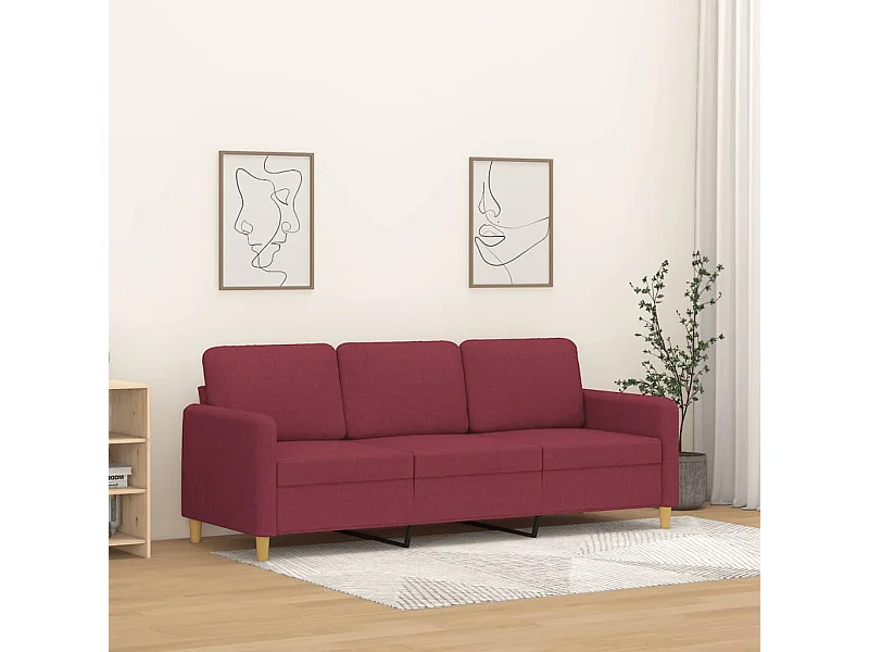 3-Sitzer-Sofa Weinrot 180 cm Stoff