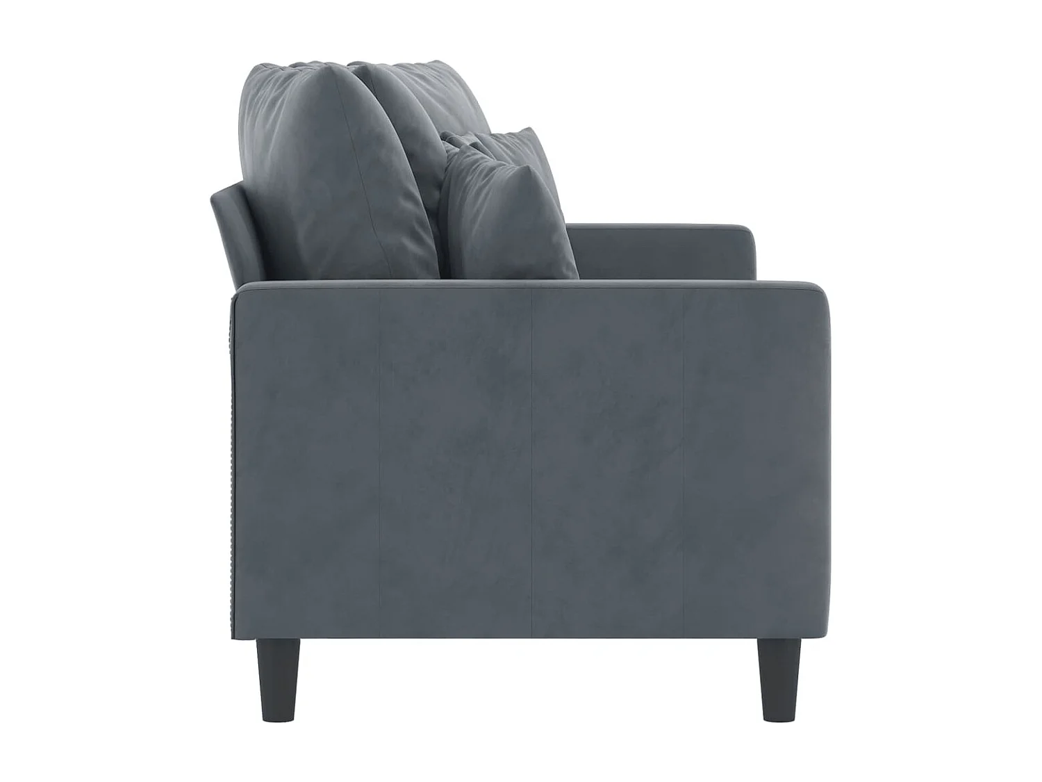 Sofá de 2 plazas de terciopelo gris oscuro 140 cm