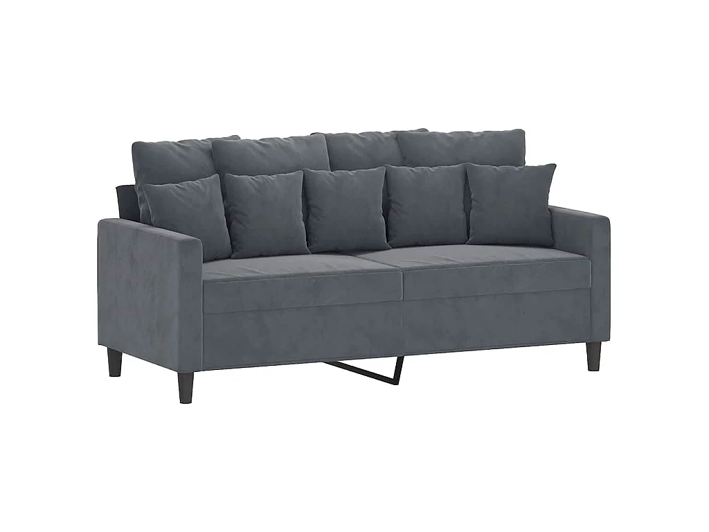 Canapé à 2 places Gris foncé 140 cm Velours