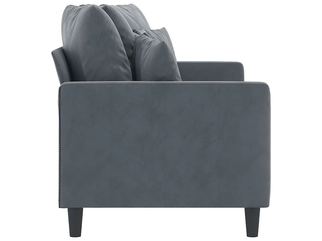 Canapé à 2 places Gris foncé 140 cm Velours