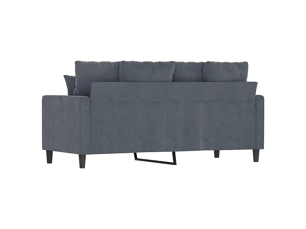 Canapé à 2 places Gris foncé 140 cm Velours