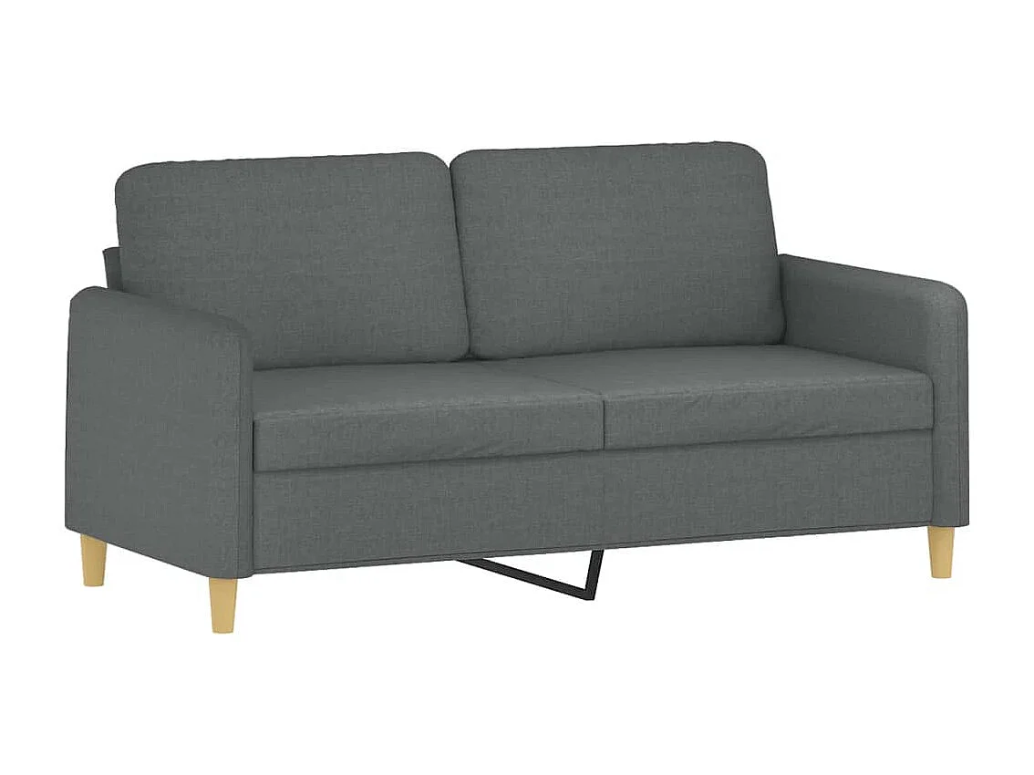 2-Sitzer-Sofa mit Zierkissen Dunkelgrau 140 cm Stoff