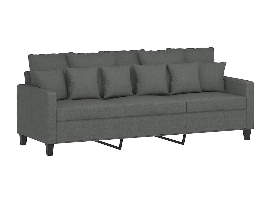Sofá de 3 plazas de tela gris oscuro 180 cm