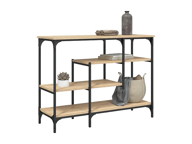 Wandtafel met schappen 100x35x75 cm sonoma eikenkleurig