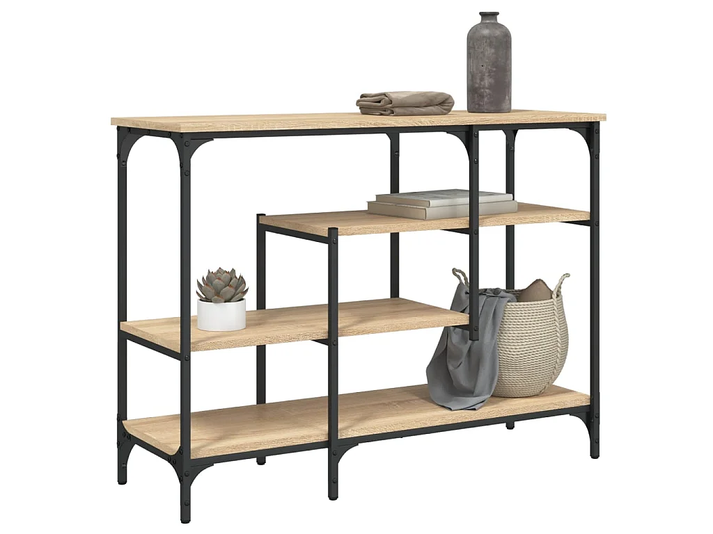 Konsolentisch mit Ablagen Sonoma-Eiche 100x35x75 cm