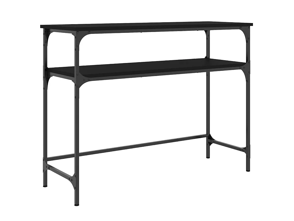 Tavolino Consolle Nero 100x35,5x75 cm in Legno Multistrato