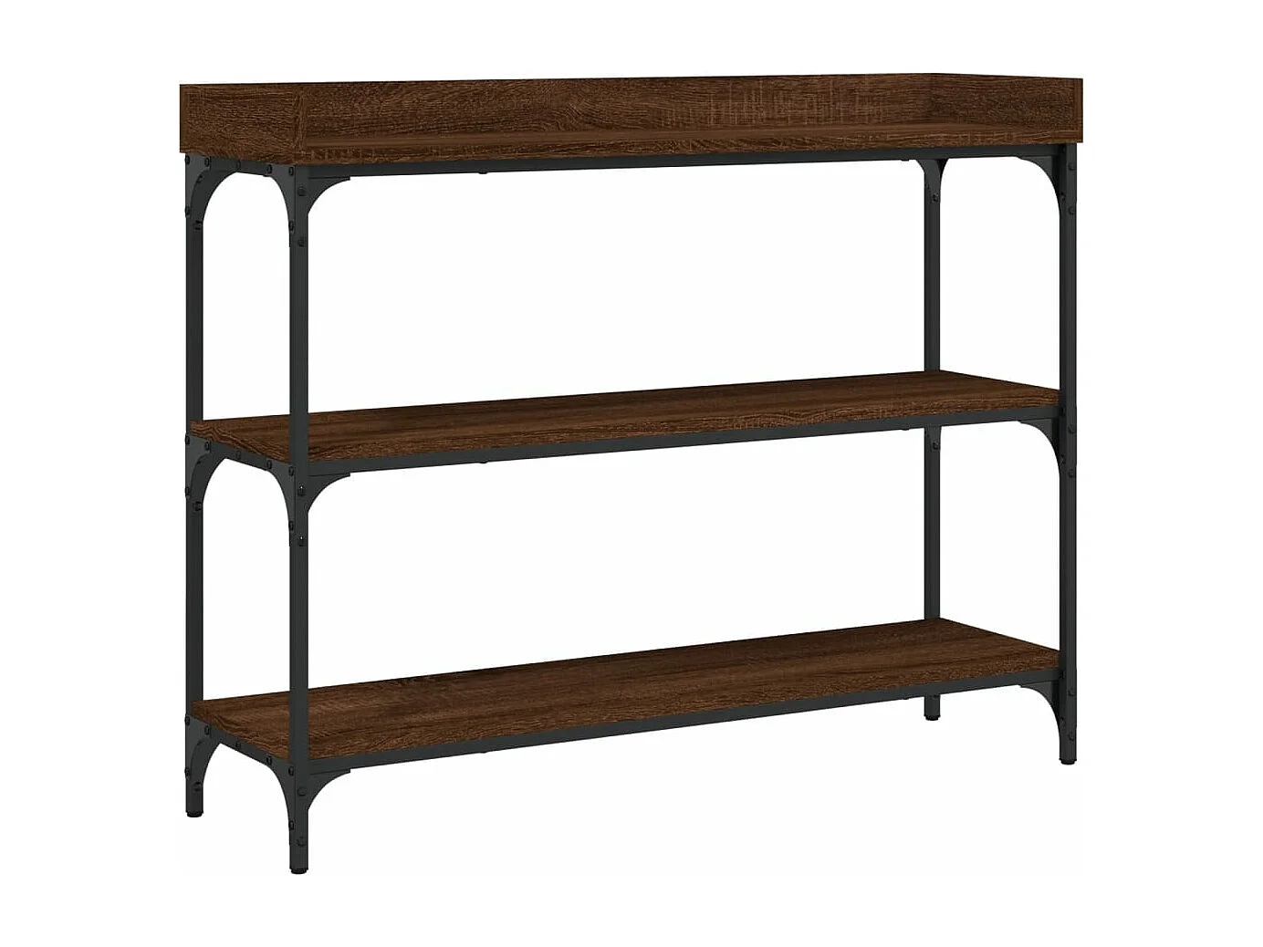 Mesa consola c/ prateleiras 100x30x80 cm carvalho castanho