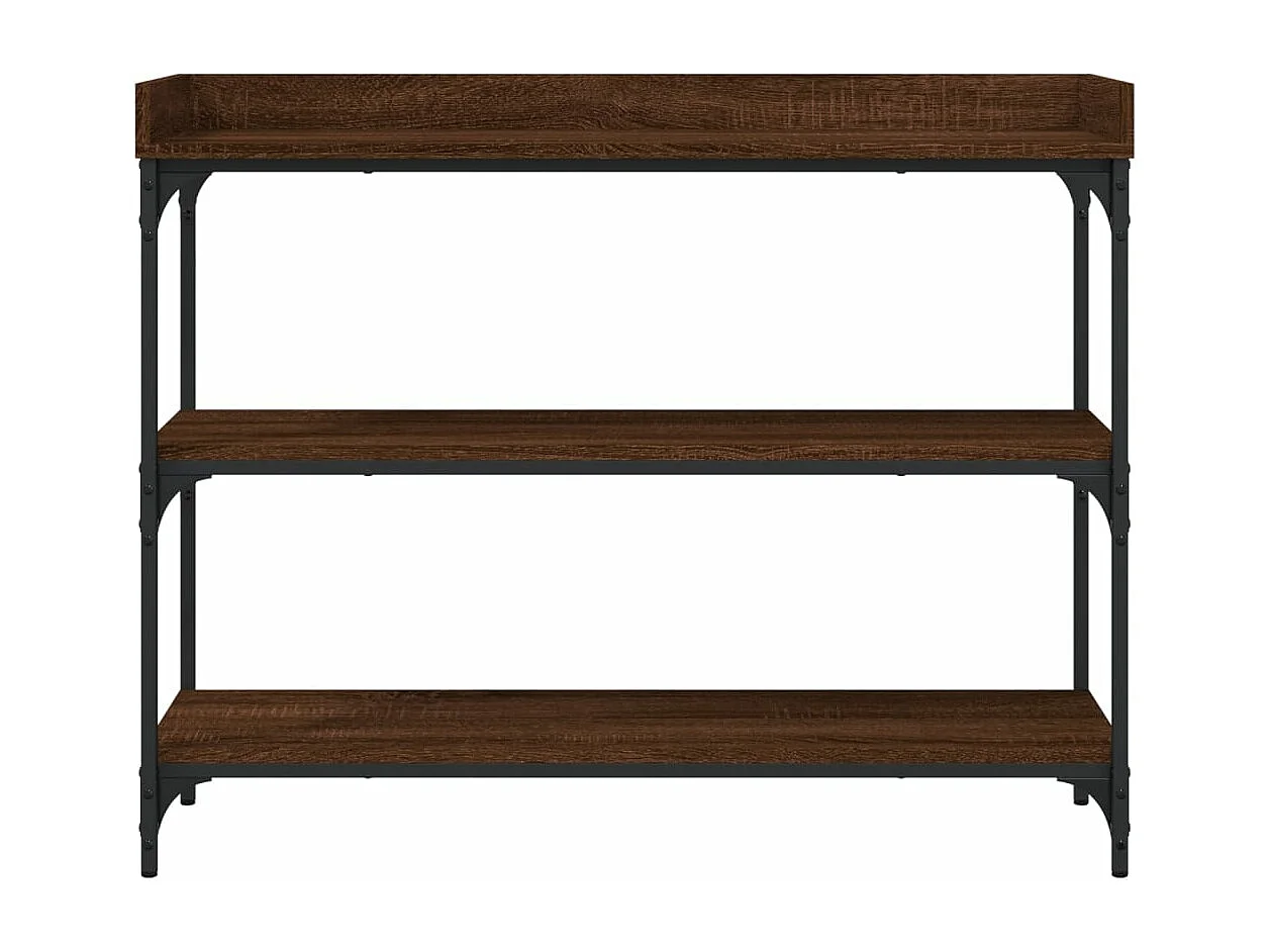 Mesa consola c/ prateleiras 100x30x80 cm carvalho castanho