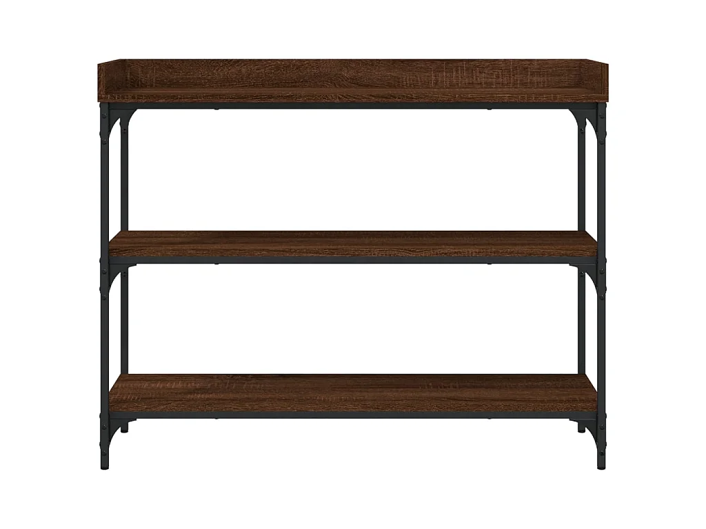 Table console avec étagères chêne marron 100x30x80 cm