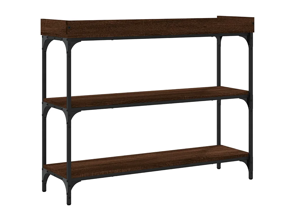 Table console avec étagères chêne marron 100x30x80 cm