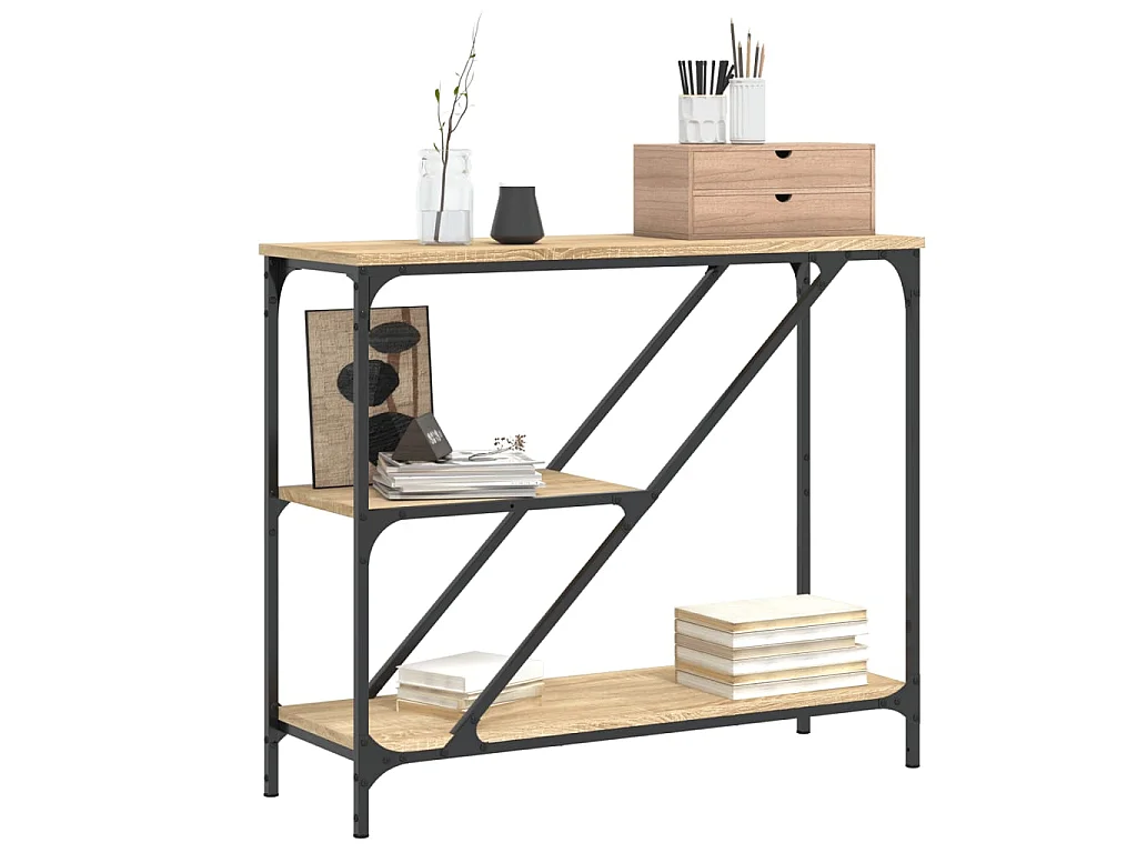 Tavolino Consolle Rovere Sonoma 88,5x30x75 cm Legno Multistrato