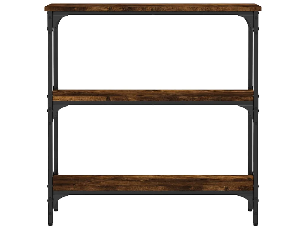 Table console chêne fumé 75x22,5x75 cm bois d'ingénierie