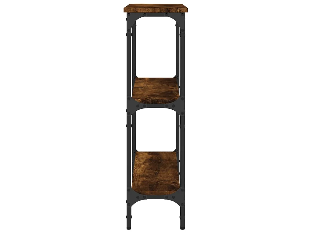 Table console chêne fumé 75x22,5x75 cm bois d'ingénierie