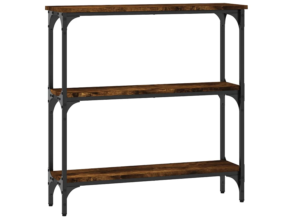 Table console chêne fumé 75x22,5x75 cm bois d'ingénierie