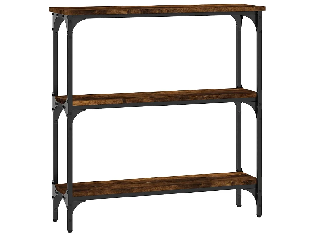 Table console chêne fumé 75x22,5x75 cm bois d'ingénierie
