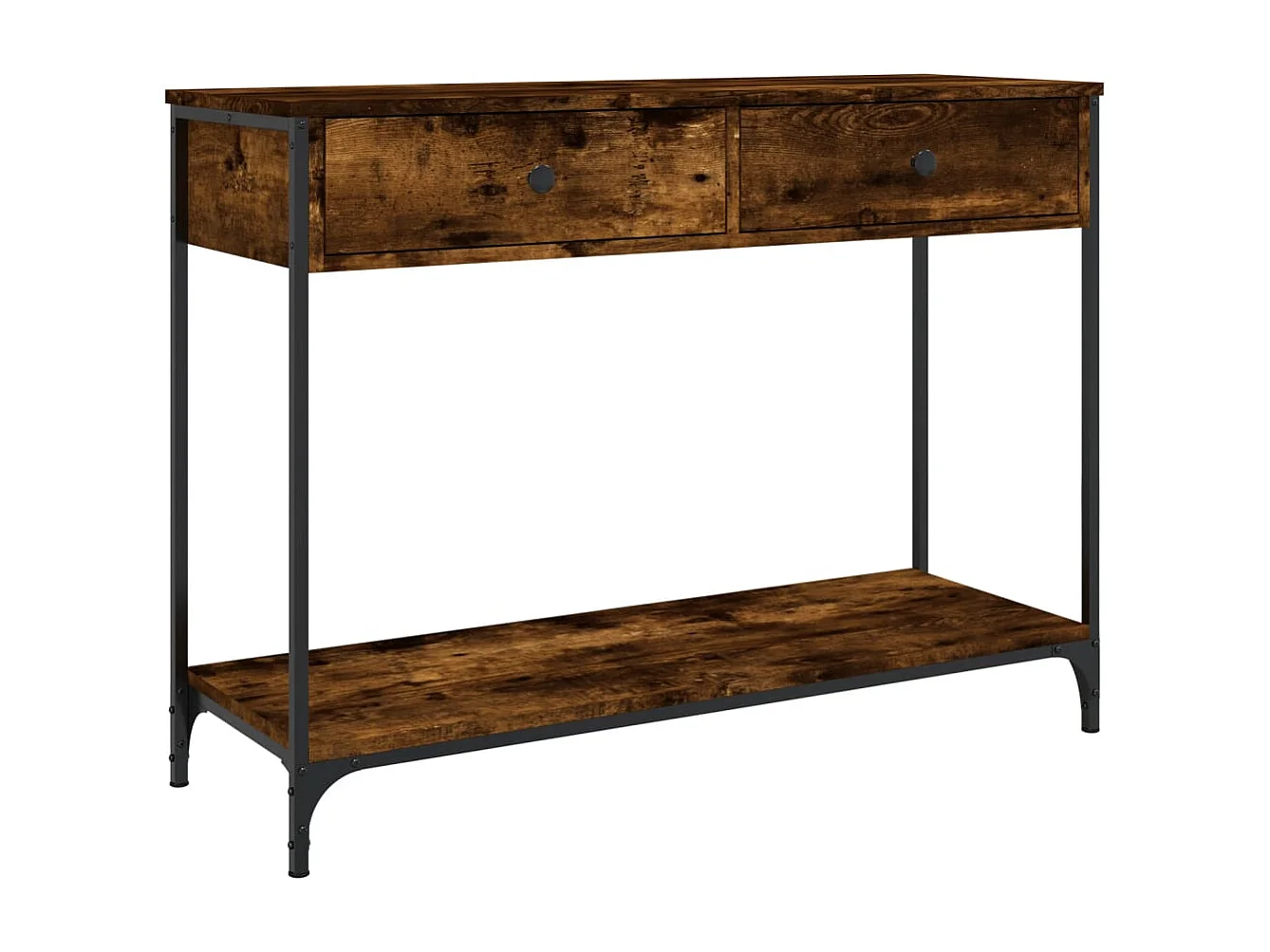 Wandtafel 100x34,5x75 cm bewerkt hout gerookt eikenkleurig