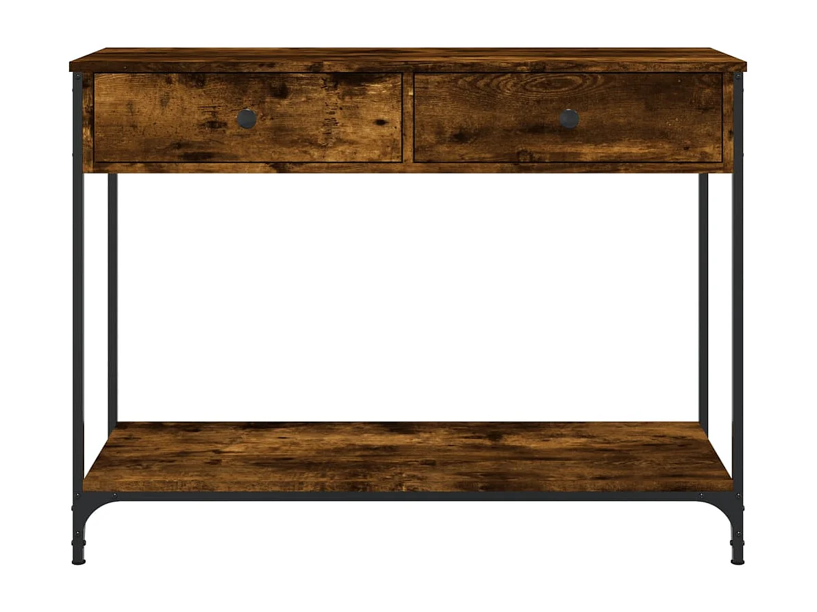 Wandtafel 100x34,5x75 cm bewerkt hout gerookt eikenkleurig