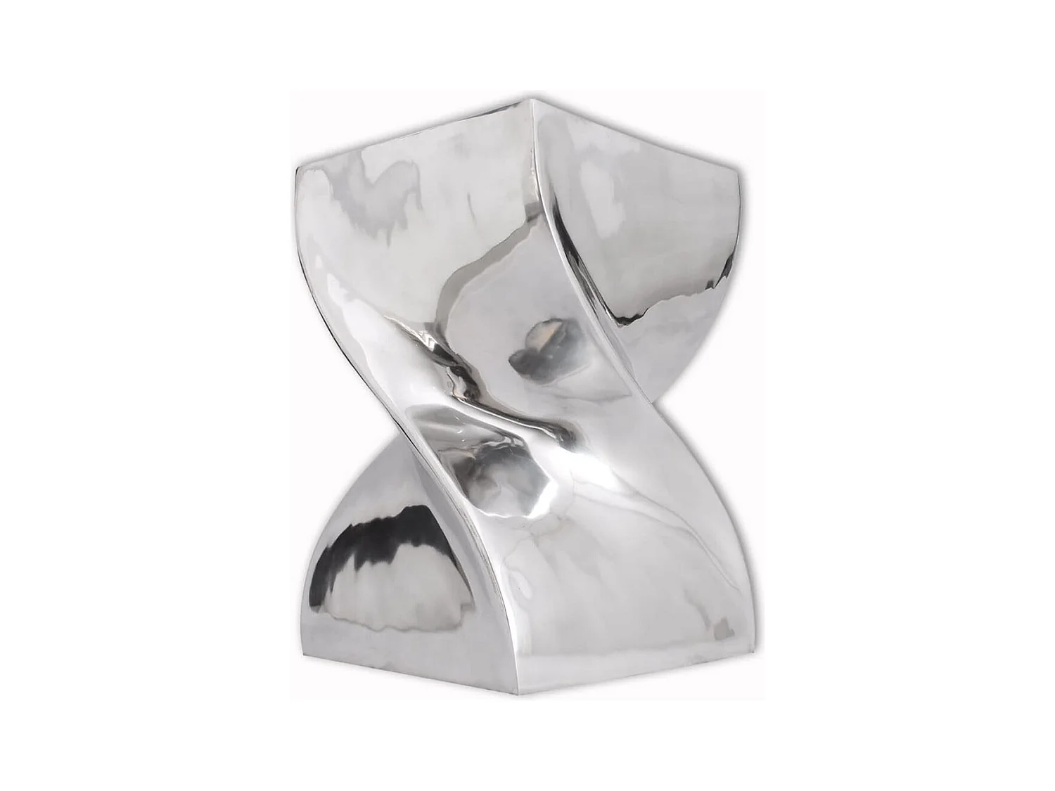 Table auxiliaire / Tabouret Forme torsadée Aluminium Argenté
