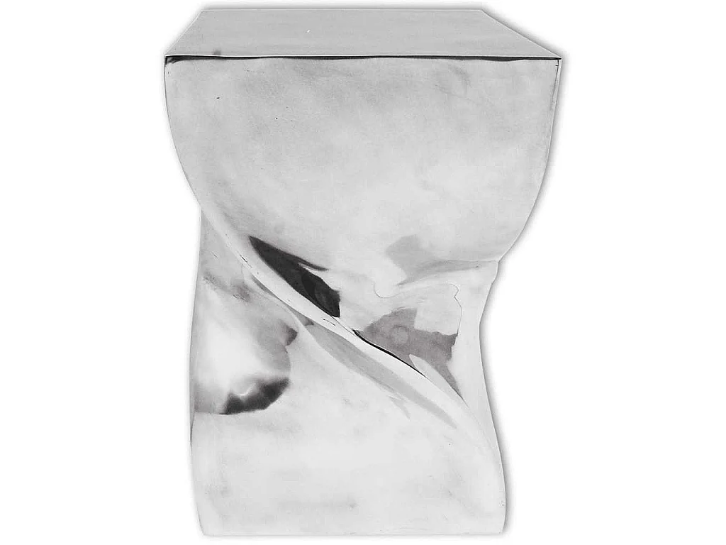 Table auxiliaire / Tabouret Forme torsadée Aluminium Argenté