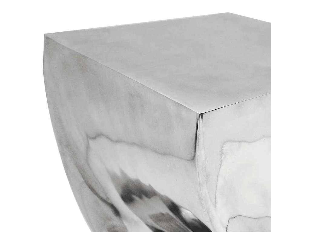 Table auxiliaire / Tabouret Forme torsadée Aluminium Argenté
