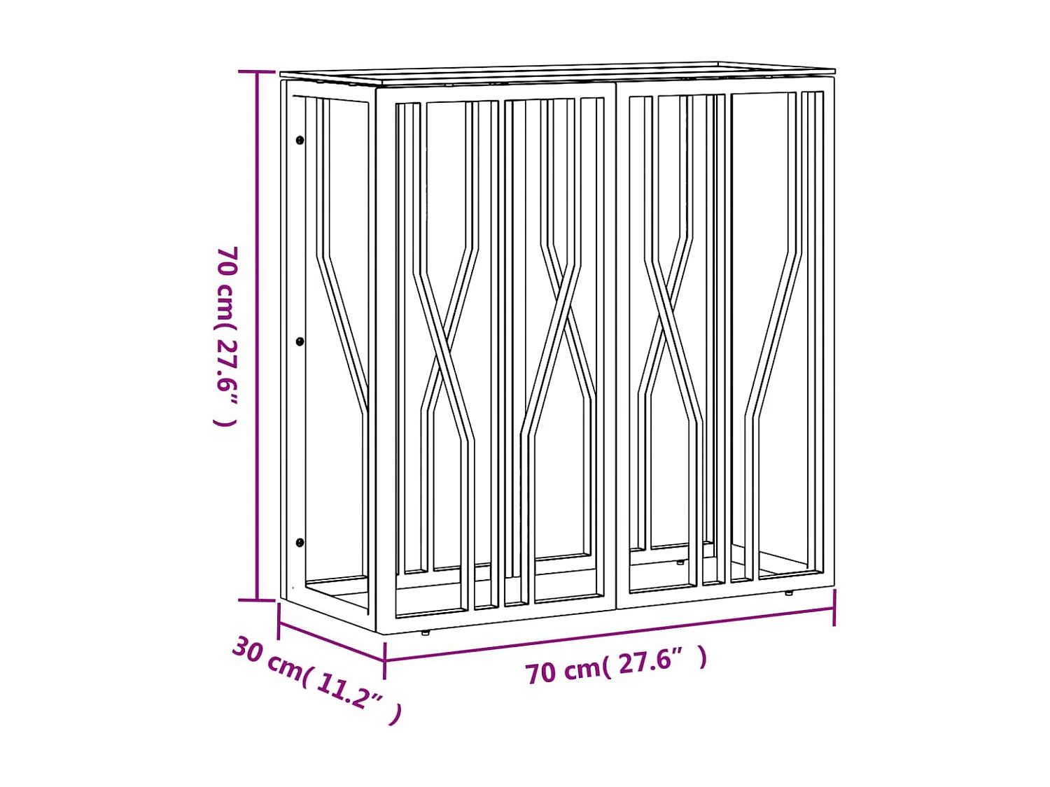 Konsolentisch Golden 70x30x70 cm Edelstahl und Glas