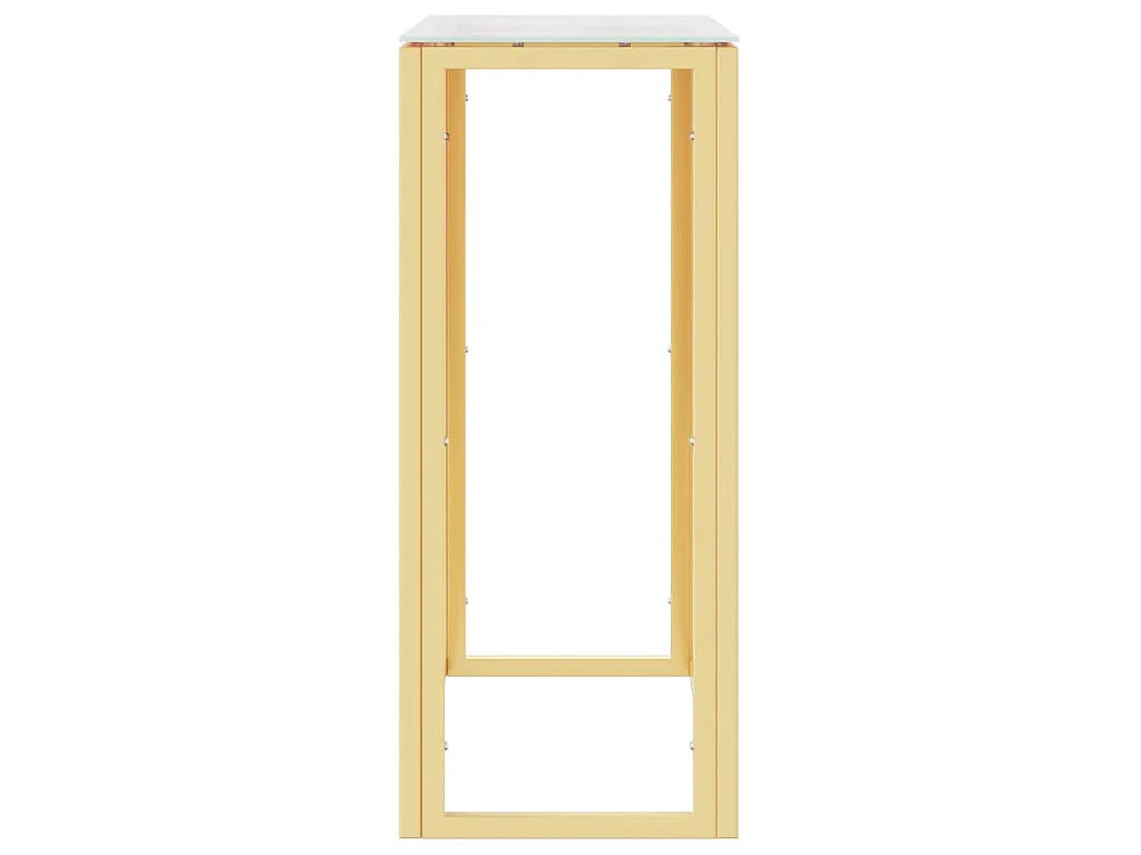Table console doré 70x30x70 cm acier inoxydable et verre