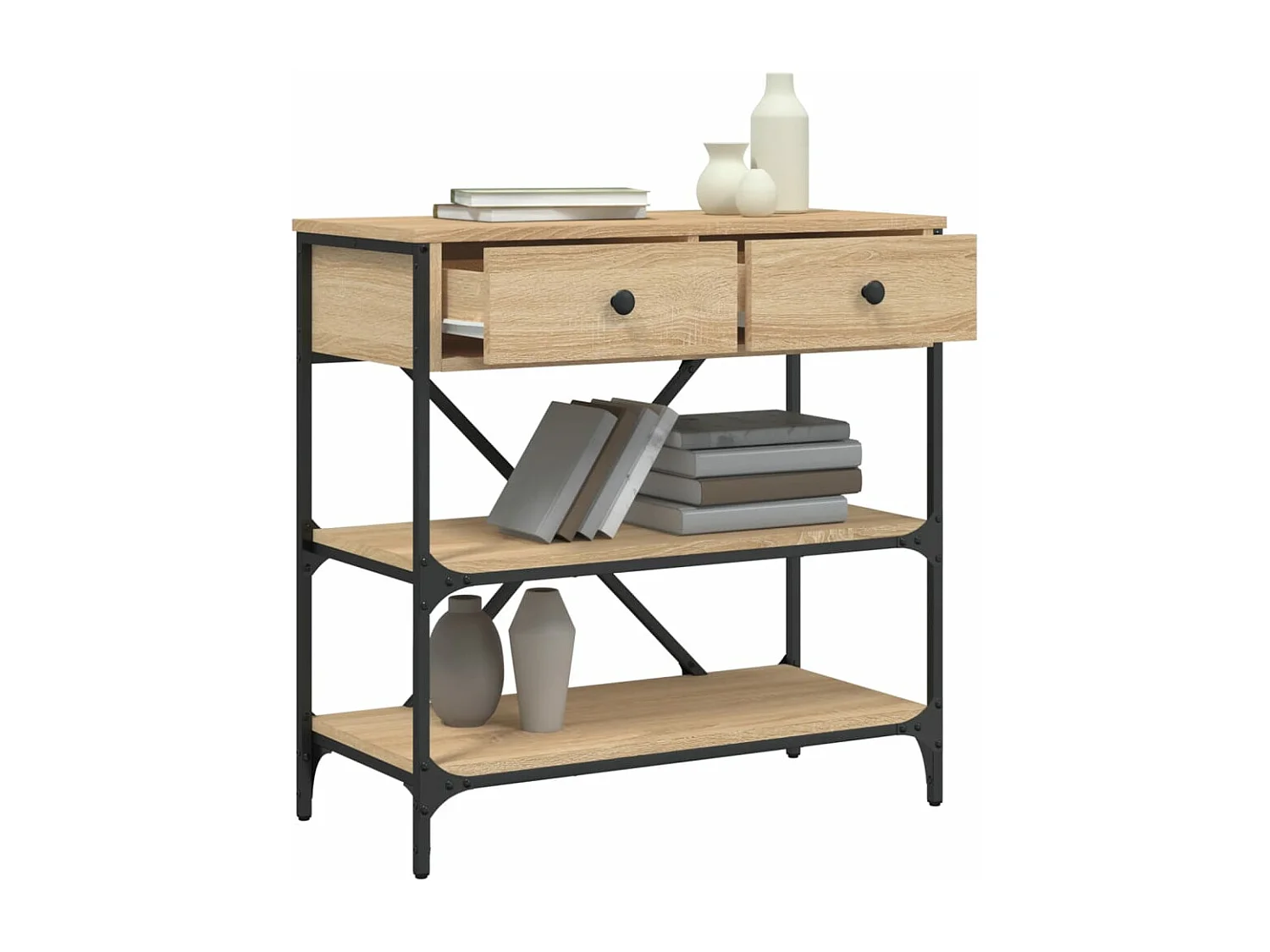 Wandtafel 75x34,5x75 cm bewerkt hout sonoma eikenkleurig