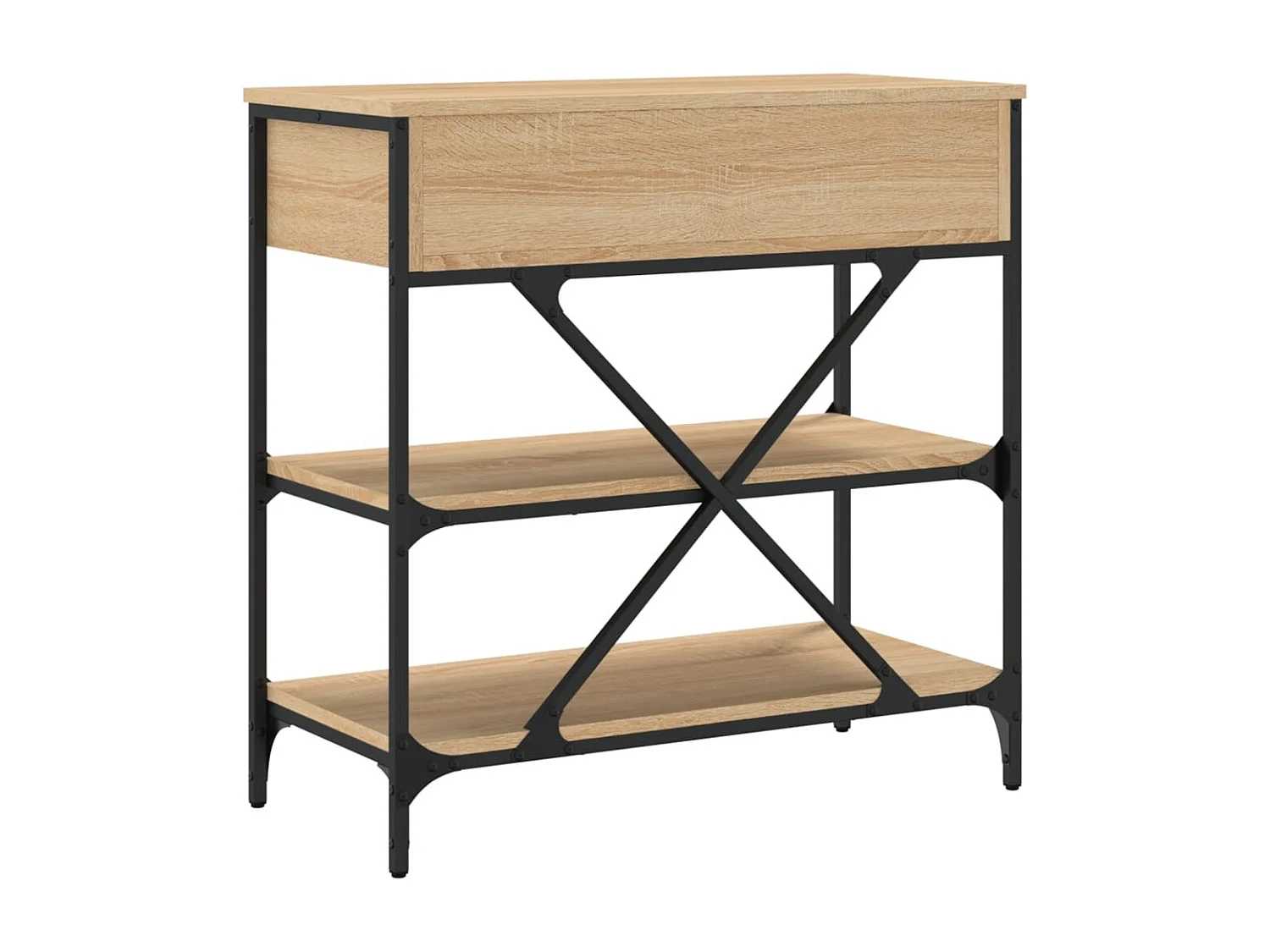 Tavolino Consolle Rovere Sonoma 75x34,5x75cm Legno Multistrato