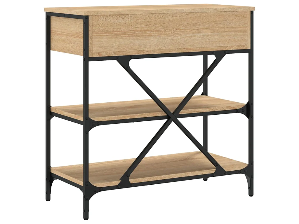 Table console chêne sonoma 75x34,5x75 cm bois d'ingénierie