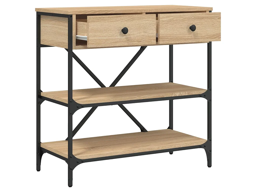 Table console chêne sonoma 75x34,5x75 cm bois d'ingénierie