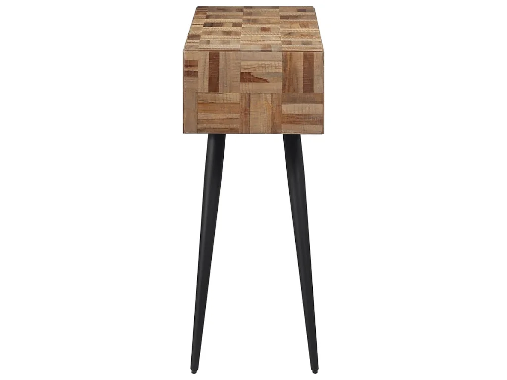 Mesa consola 110x34x80 cm madeira de teca recuperada maciça