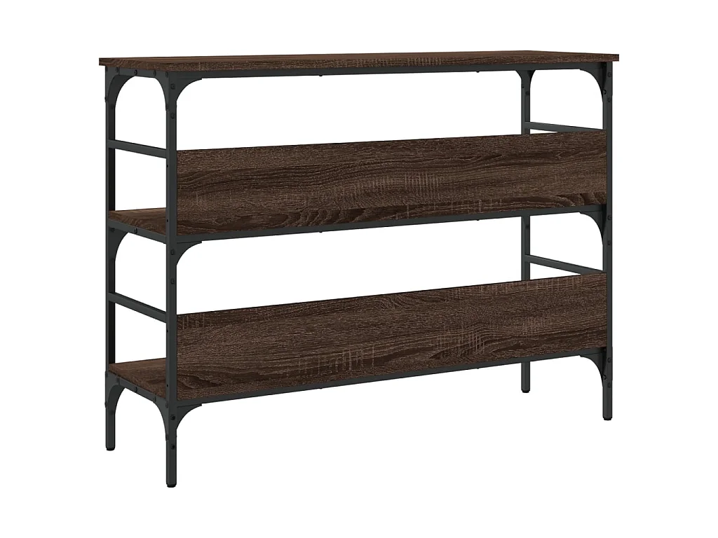 Table console chêne marron 100x32x75 cm bois d'ingénierie
